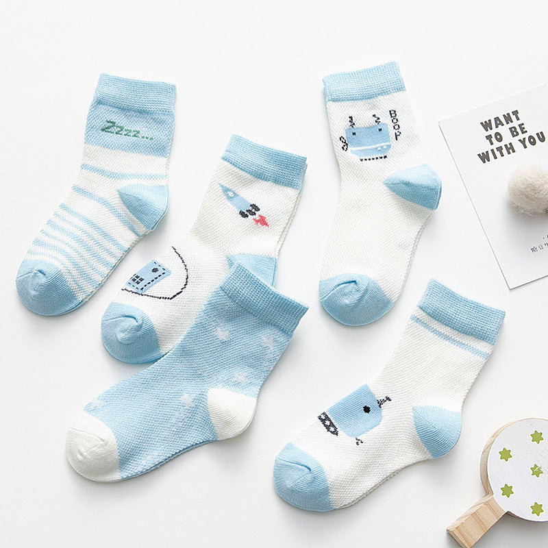 Breathable Cotton Baby Socks — Unisex Multi-Pack